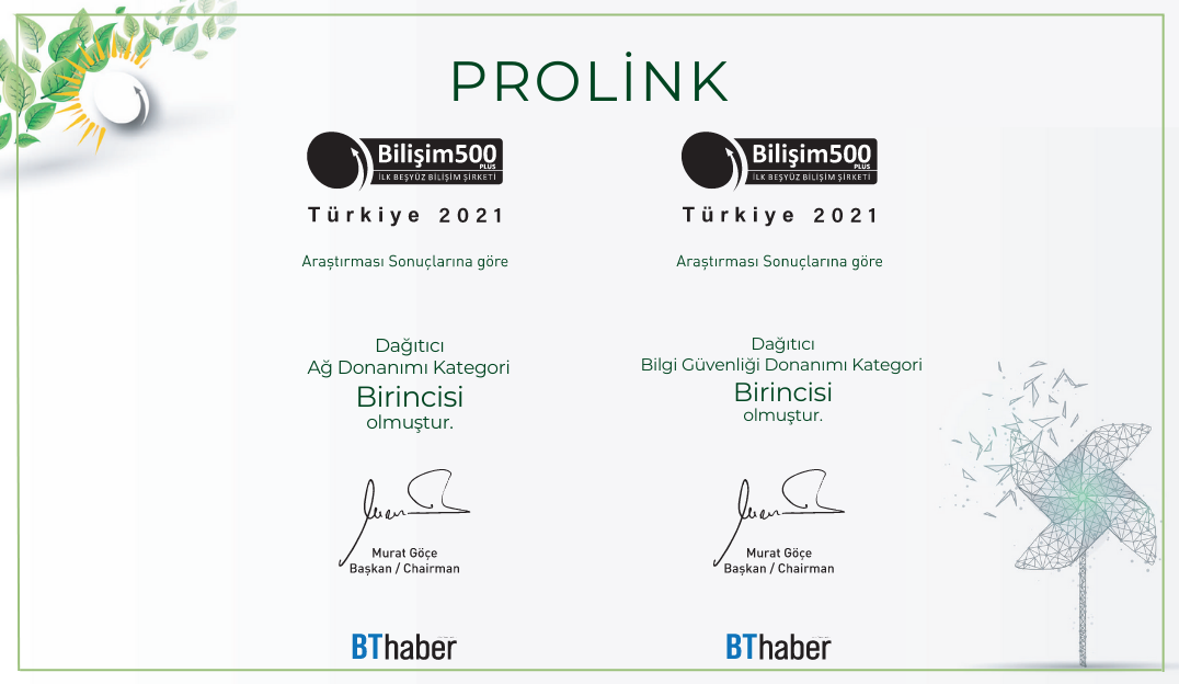 Bilişim 500'den Prolink'e 2 Ödül!